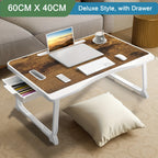 Escritorio para Laptop, Mesa de Cama para Laptop con Patas Plegables y Ranura para Taza, Soporte de Lectura para Portátil, Bandeja de Cama para Laptop para Cama Sofá Desayuno Trabajo Estudio Lectura, Soporte para Laptop para Cama, Mesa de Cama para Laptop
