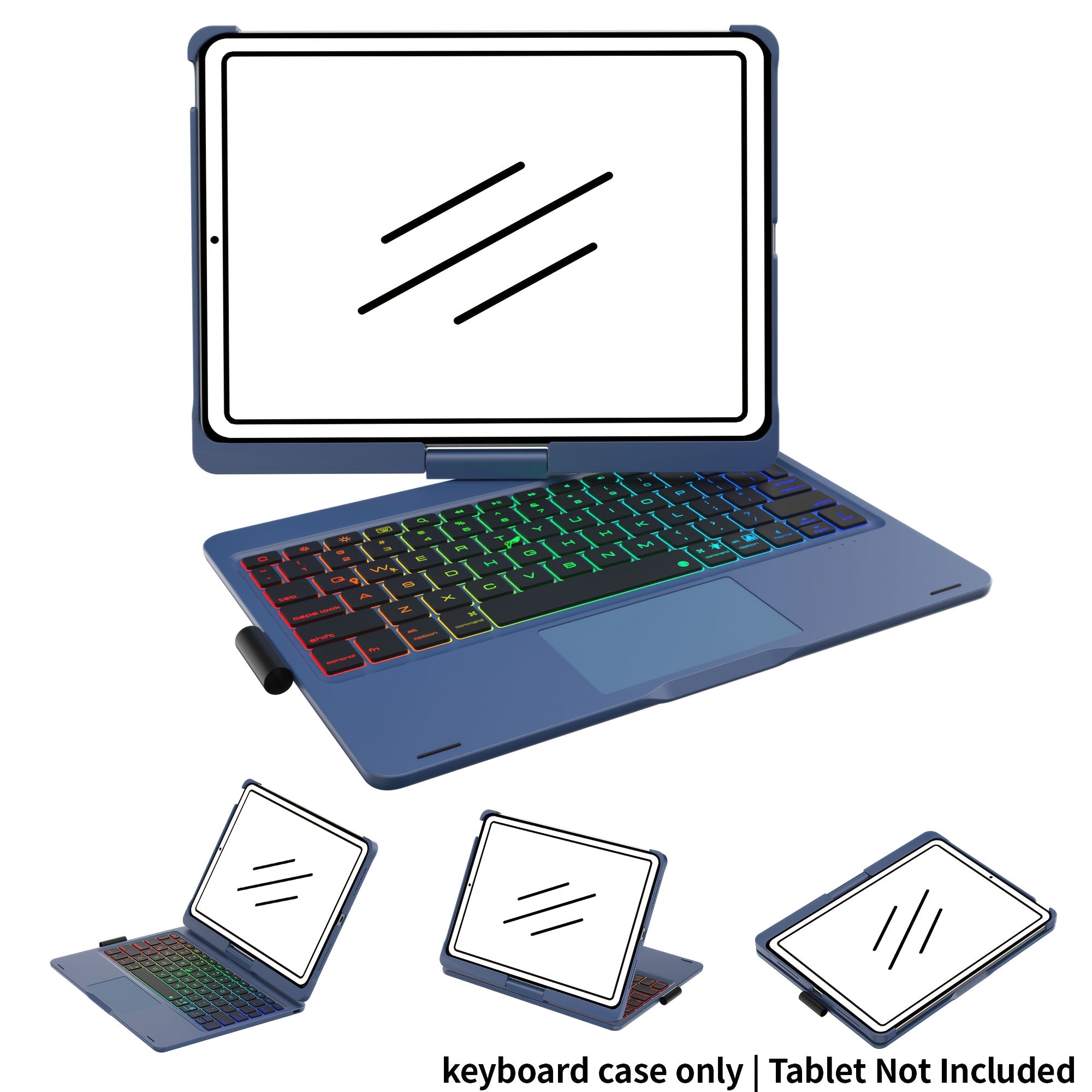 Funda con teclado giratorio para iPad para escritura, estudio y trabajo móvil