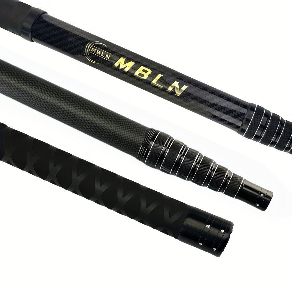 Marca MBLN, Red de enmalle de fibra de carbono, longitud plegada 58 cm, extendida hasta 385 cm, diámetro de la red 45 cm, 2 capas de tela de carbono + 2 capas de tela epoxi, equipo de pesca | Red de fibra de carbono | Red de pesca duradera, red de pesca