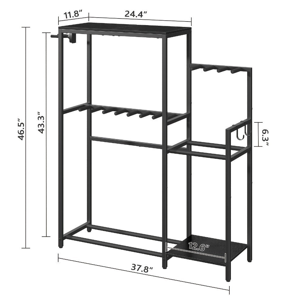 Soporte Multifuncional para Guitarra, Adecuado para Guitarras Acústicas, Guitarras Eléctricas, Bajos, Ukuleles, Banjos, Capacidad para 7 Guitarras, con Soporte para Amplificador de Guitarra, Estante de Almacenamiento para Accesorios de Guitarra y Cubierta