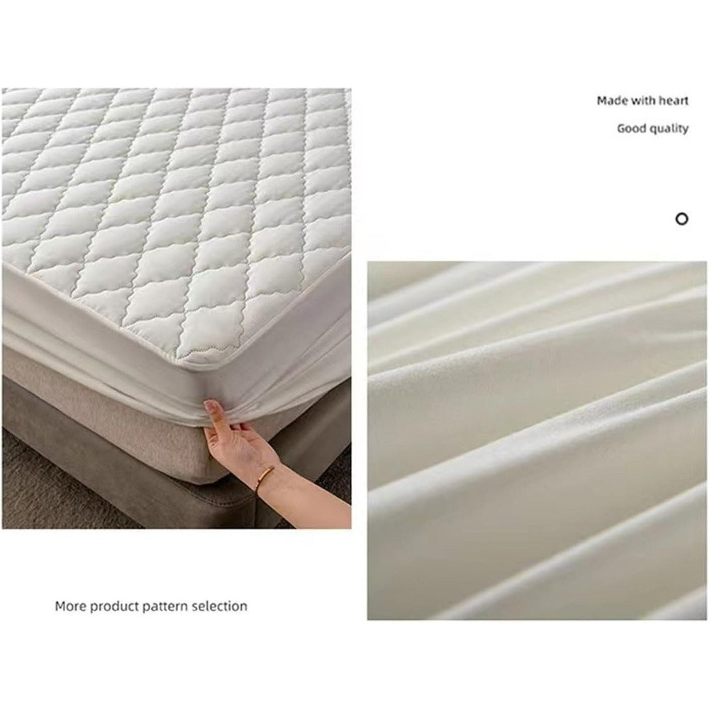 1 pc Protector de colchón acolchado, Súper Suave y Cómoda, Funda de colchón Elástico en Todo Contorno, Lavable a Máquina, Cubre de Colchón Ideal para Dormitorios, Habitaciones de Invitados, Residencias y Hoteles