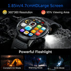 Reloj Inteligente LIGE para Hombres con Llamadas, Batería de 1000mAh/Linterna/Dos Cables de Carga, Pantalla HD Grande de 1.85 Pulgadas, Reloj de Fitness con 100+ Modos Deportivos, Monitor de Sueño IPX8 para Android e IOS