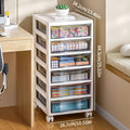 Carrito de Almacenamiento Rodante de 5/6 Niveles con Cajones, Estantes y Soportes para Archivos, Gabinete con Cajones y Ruedas Desmontables y Material PP Duradero, Caja de Cajones Transparente Fácil de Limpiar para Oficina, Dormitorio, Almacenamiento de R