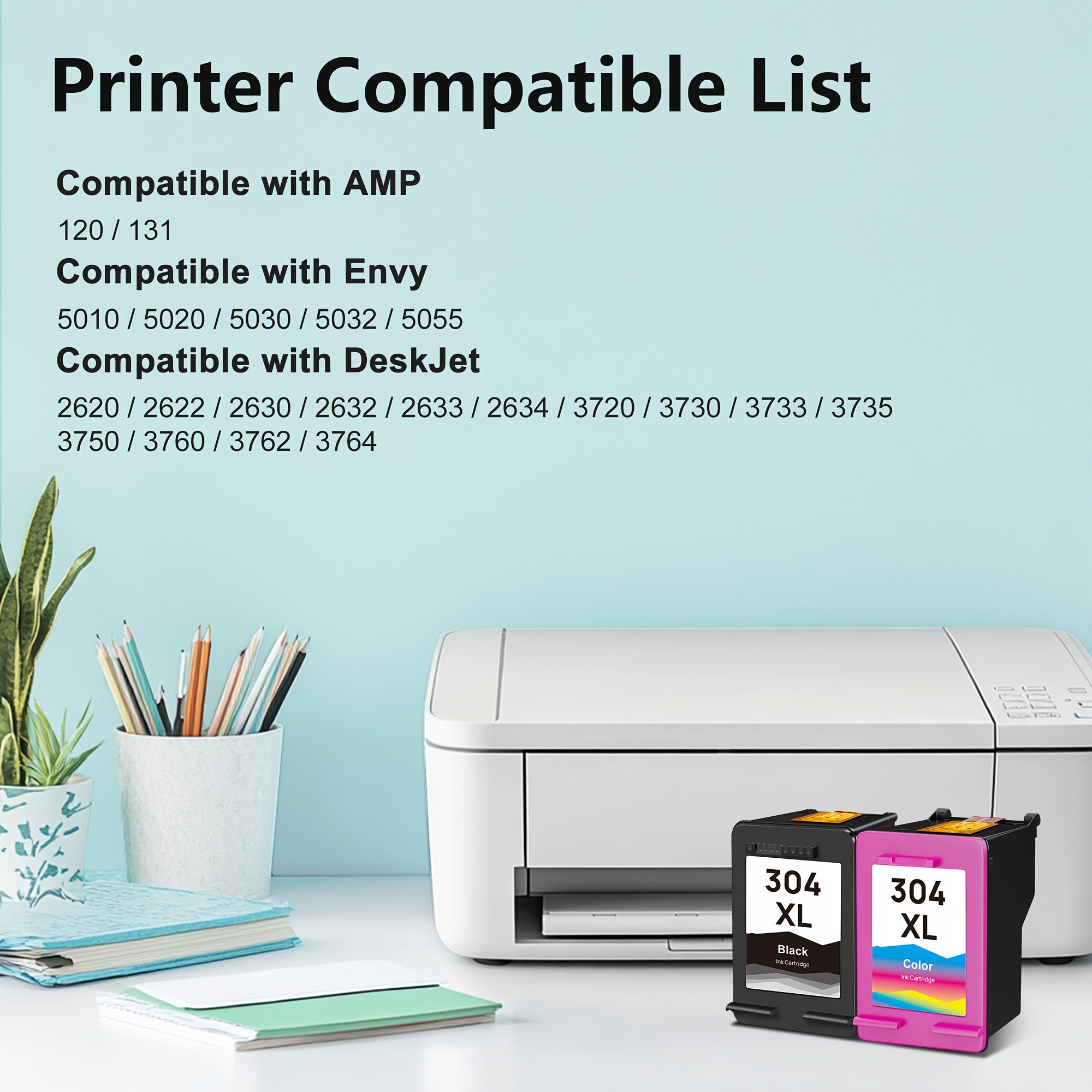 Cartucho de tinta | Cartuchos de Tinta 304XL Alto Rendimiento Remanufacturados para HP 304 XL (2 piezas - y Color) Compatibles con Impresoras