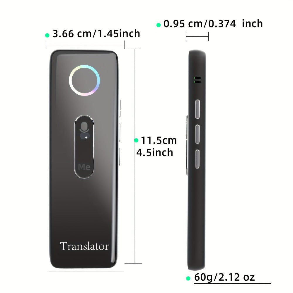 Gadget de traducción de idiomas compacto, traductor bidireccional instantáneo, aplicación de traducción de voz en línea, compatible con 136 idiomas, dispositivo de traducción altamente preciso para viajes, negocios y educación