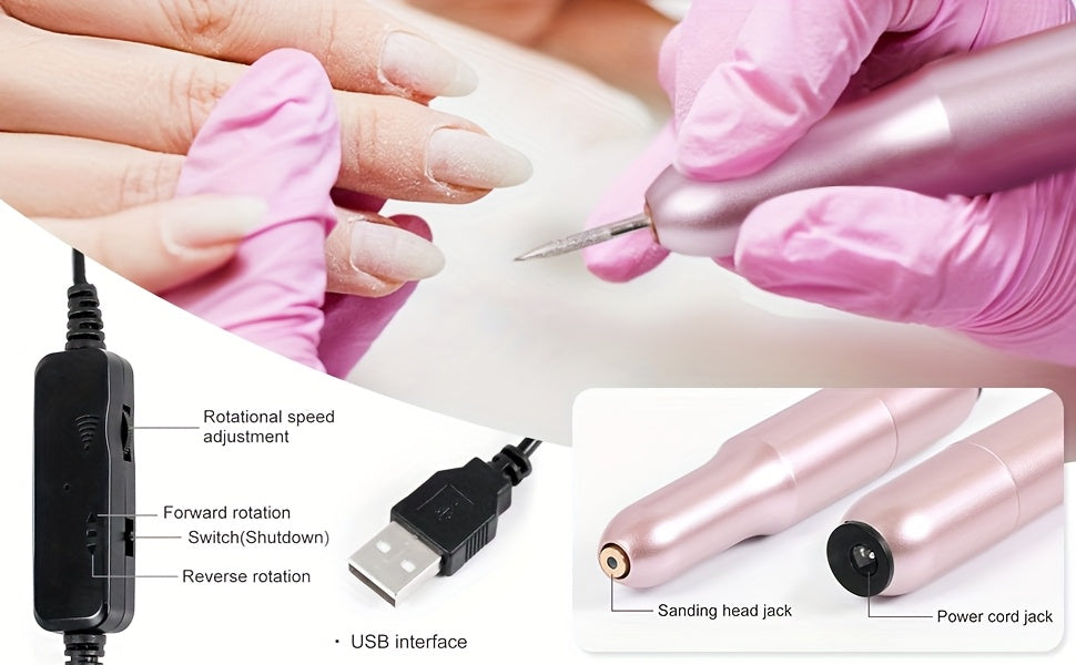 Set de estudio de uñas con máquina y lámpara - El set incluye polvo acrílico, corrector de imperfecciones, accesorios para arte de uñas, diseño de gel - Set completo para hogar y salón