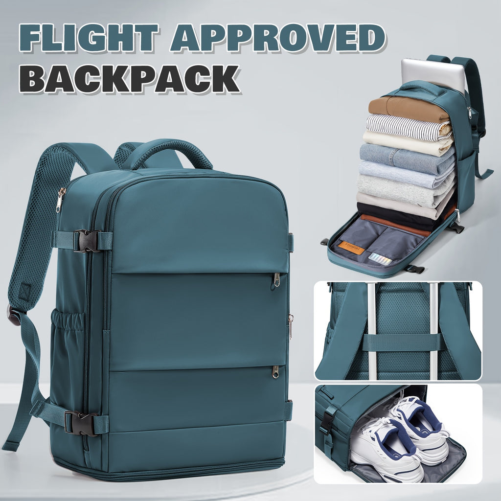 Mochila de Viaje Aprobada por Ryanair, 40X30X20Cm, Bolso de Mano para Aerolíneas, Mochila para Laptop de Gran Capacidad con Compartimento para Zapatos, Bolso de Fin de Semana de Negocios, Mochila Aprobada para Bajo el Asiento en el Avión