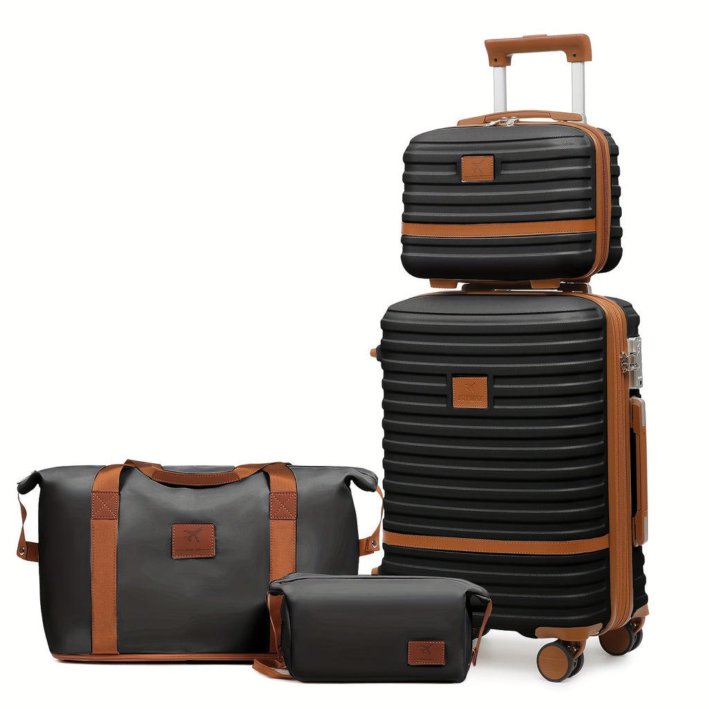 Conjunto de equipaje de viaje Joyway de tres piezas, equipaje de cabina de avión, 13/20 pulgadas, carcasa dura, portátil, equipaje de mano, bolsa de viaje grande con ruedas univer + bolsa de aseo de viaje