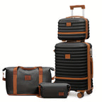 Conjunto de equipaje de viaje Joyway de tres piezas, equipaje de cabina de avión, 13/20 pulgadas, carcasa dura, portátil, equipaje de mano, bolsa de viaje grande con ruedas univer + bolsa de aseo de viaje