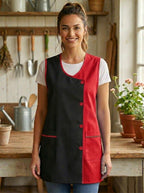 Mandilón de Cocina Liso para Mujer Cómodo y Resistente, Moderno y funcional Detalles: Bolsillos frontales y botones frontales Uso: Cocina, hogar, trabajo y actividades diarias