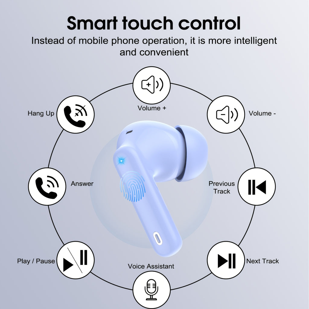 Auriculares Bluetooth | Audífonos Inalámbricos 5.3 con Bajo Profundo Estéreo, 36H de Reproducción & Caja de Carga LED, Micrófonos Reductores de