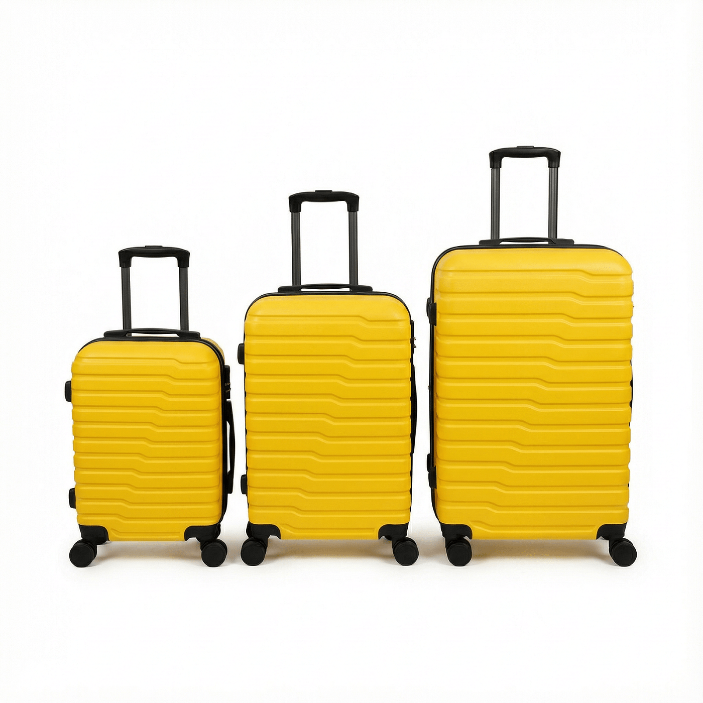 Juego de 3 Maletas Tamaños 18" (51X33X20cm), 22" (61x41x25cm), 26" (71x46x31cm) Medidas con ruedas incluidas, con Cerradura Numérica Maleta Cabina Trolley con Carcasa ABS Ligera, Asa Telescópica de Aluminio y 4 Ruedas Giratorias 360°