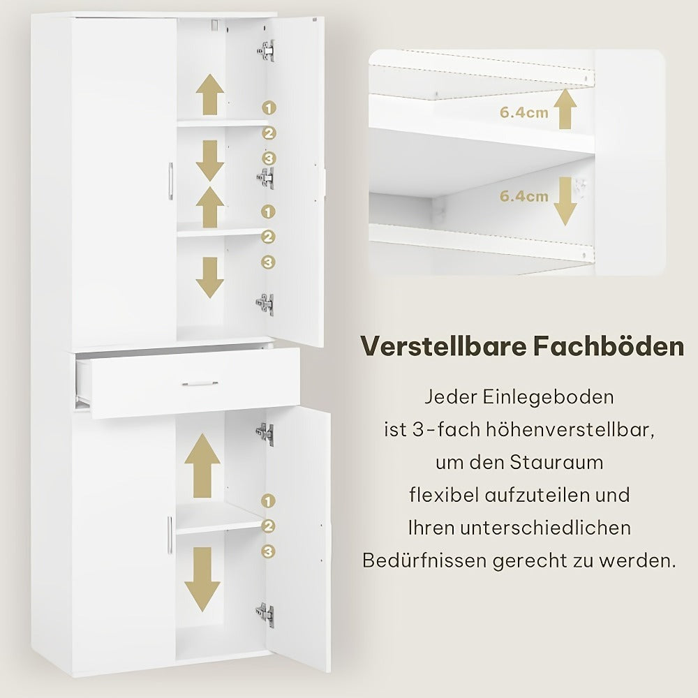1pc Archivador Vertical, Gabinete con Puertas de Cajones, Gabinete de Almacenamiento Multifuncional, Gabinete de Oficina, Armario, Gabinete Alto, Blanco