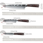 Juego de cuchillos de cocina 1/3 piezas, cuchillos de cocina forjados a mano, cuchillo Santoku de 20 cm, cuchillo para rebanar de 12.5 cm, cuchillo para pelar de 9.5 cm, adecuado para cocina casera, hoteles, restaurantes, regalos de cocina para vacaciones