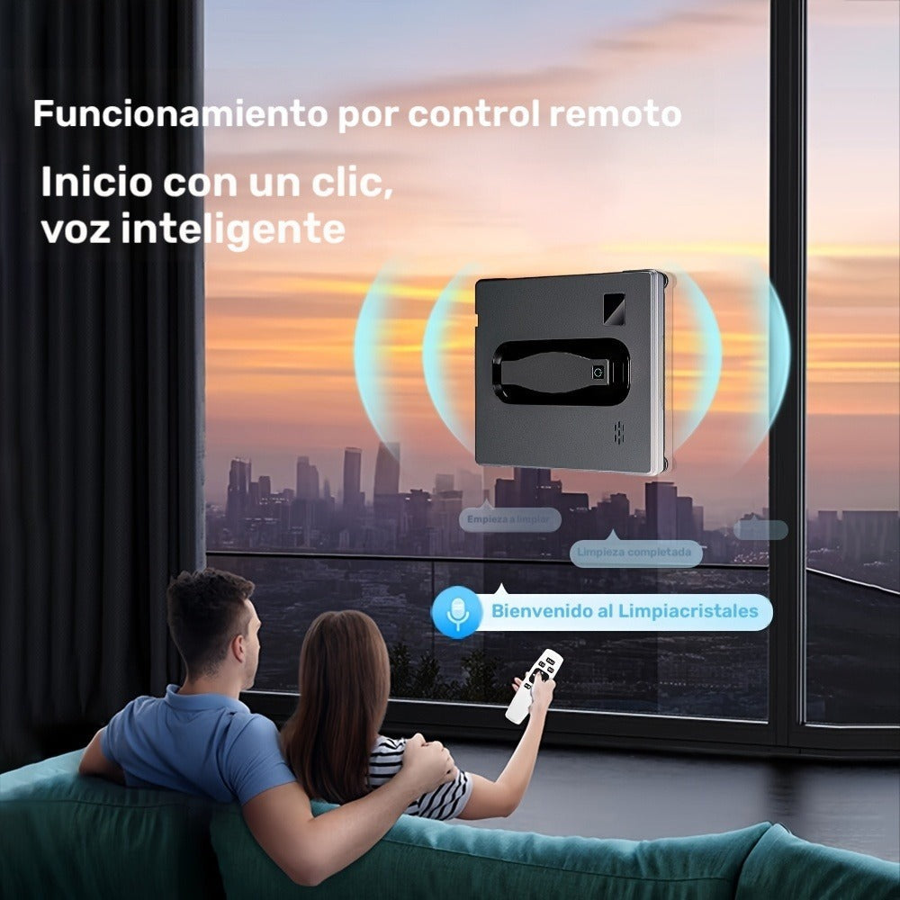 Puruikai 21B Black Friday Navidad Nuevo Producto Almacén Local Cuadrado Robot de Limpieza de Ventanas Inteligente, Control Remoto Rociado Automático de Agua Limpieza de Vidrios de Ventanas Dios HCR-21B, Adecuado para el Hogar, la Oficina