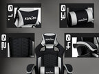 Silla Gaming, Silla Esports, Silla Gaming Ergonómica con Reposapiés, Silla Gaming de Carreras con Reposacabezas Ajustable, Silla de Ordenador con Altura Ajustable y Soporte Lumbar, Adecuada para Oficina en Casa y Gaming, Beige, Azul, Negro, Rojo, Naranja
