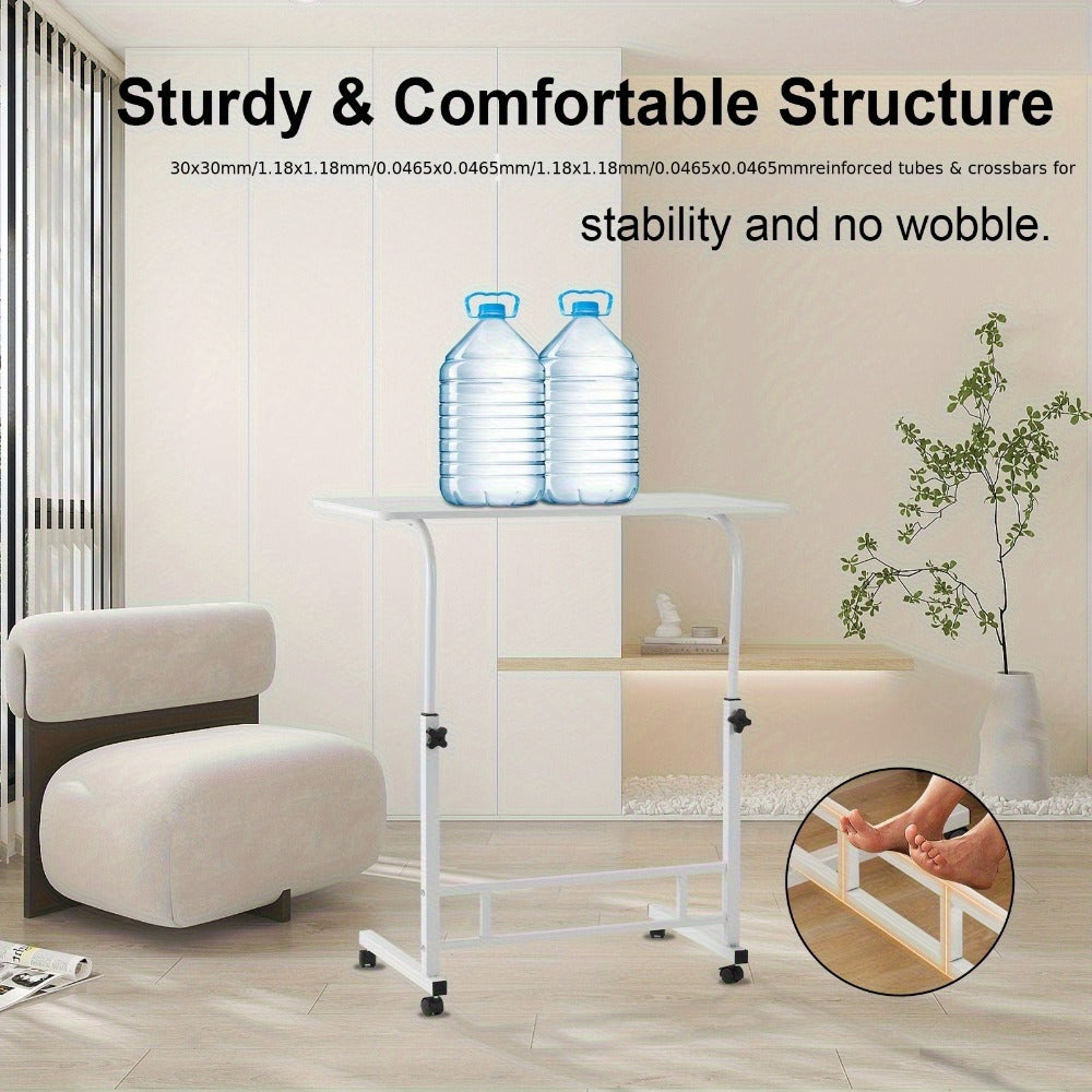 Mesa de Oficina Estación de Trabajo para Computadora: Escritorio Elevable de Altura Ajustable 67.06cm - 88.14cm, Escritorio Ergonómico Móvil para Computadora con Rueda Universal, Estable y Cómodo, Robusto y Duradero, Fácil de Instalar