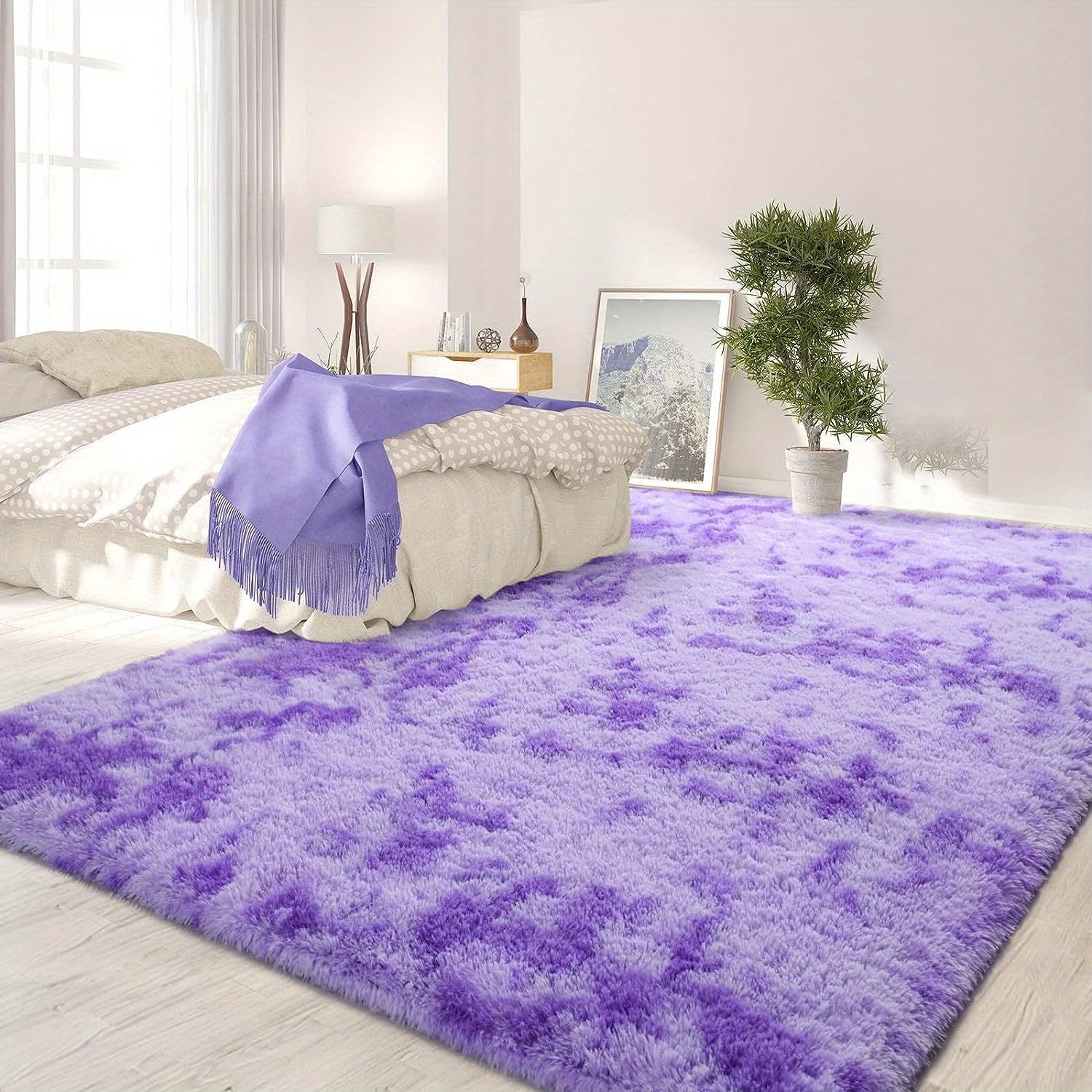 1 alfombra suave de felpa, alfombra de felpa antideslizante, alfombra suave de felpa para mesita de noche, alfombra tie-dye para sala de estar, decoración del hogar, alfombra para dormir mascotas, alfombra para dormitorio y sala de estar, decoración de la