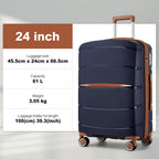 1/3 piezas de 20 pulgadas, 24 pulgadas y 28 pulgadas, maleta KONO, carrito, estuche de viaje - polipropileno, ligero, carcasa dura, 4 ruedas giratorias dobles y cerradura TSA