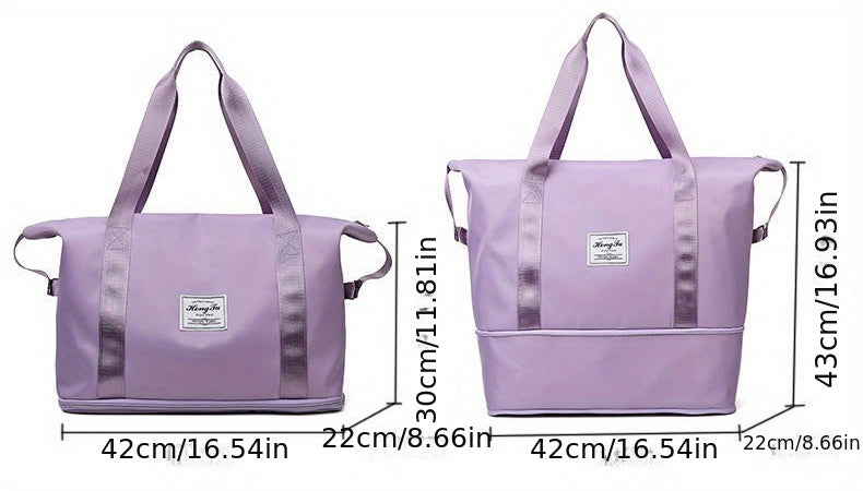 Bolso de mano de gran capacidad, equipaje de fin de semana ligero de nailon, bolsa de viaje portátil para gimnasio y almacenamiento