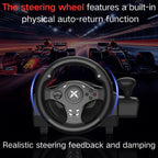 Volante de juego de carreras NBCP con pedales, volante de 270° con retroalimentación de fuerza, para PC, PS4/PS3, Android, simulador de carreras Real Racing