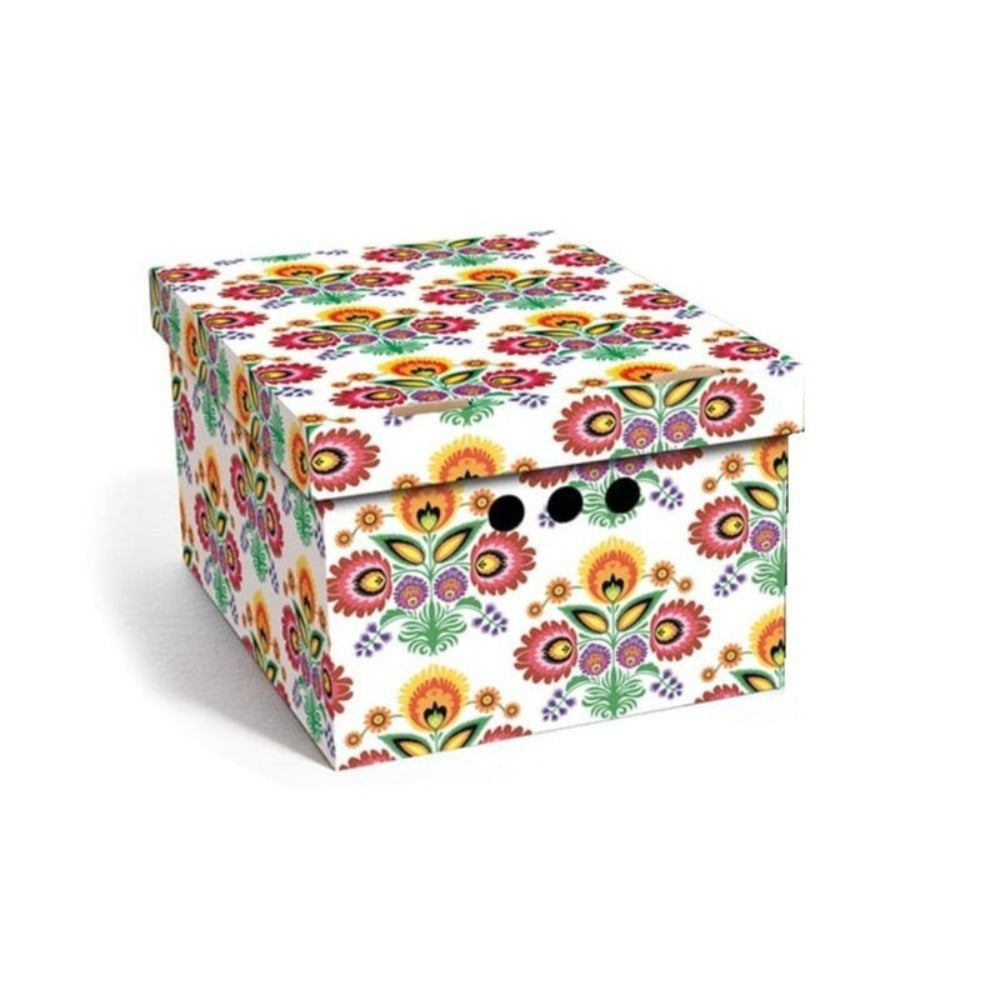 Caja de almacenamiento decorativa de cartón, 1 pieza, con estampado, para ropa, artículos pequeños, documentos, ideal para hogar, oficina o armario, dimensiones: 35x26.3x18.6 cm