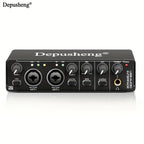 Interfaz de audio profesional Depusheng, tarjeta de sonido, 24 bits/192 kHz, XLR y alimentación fantasma, para guitarra eléctrica, PC/streaming/Win, alimentación por USB