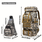 Un conjunto de dos piezas, una mochila para senderismo y montañismo