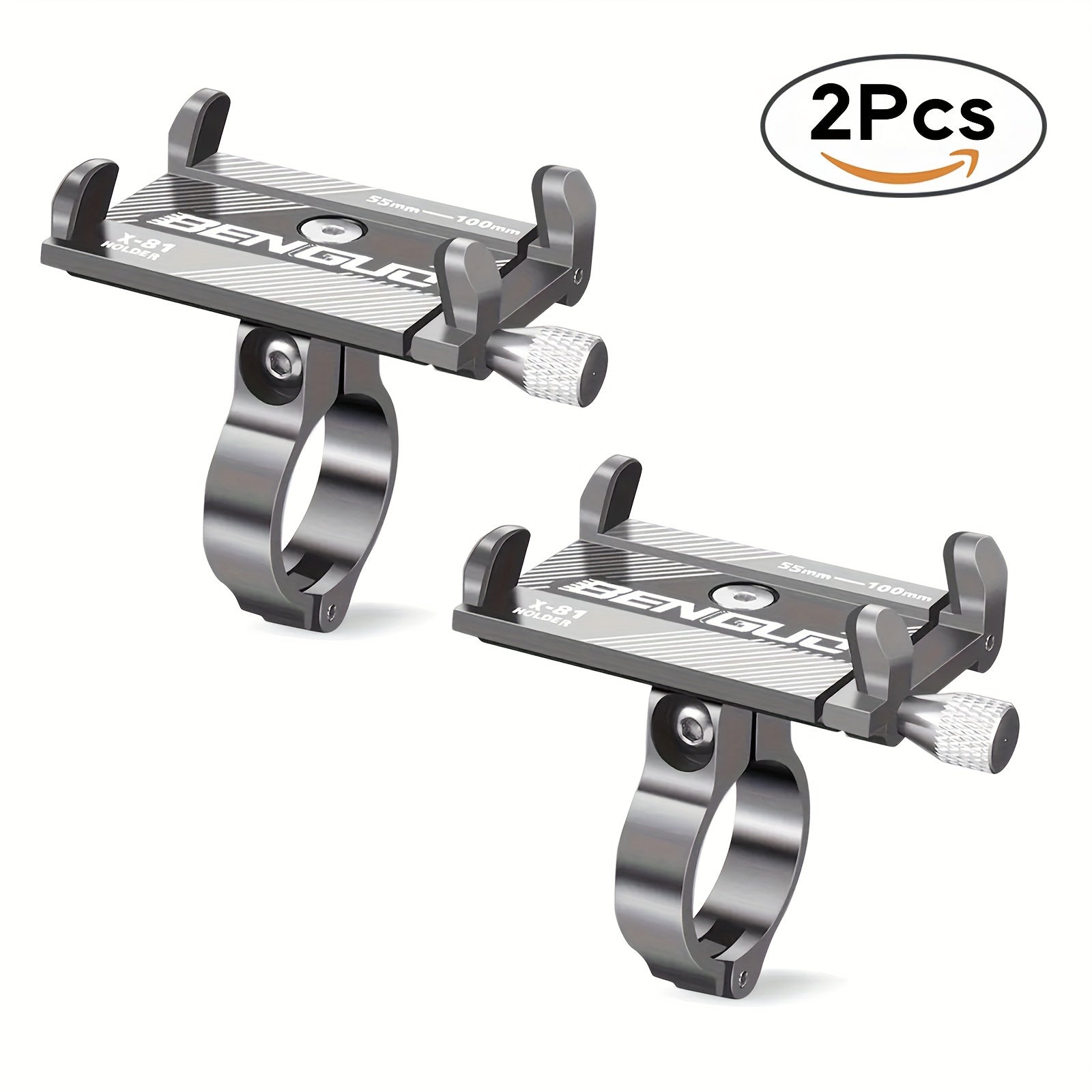 2 soportes de teléfono de aleación de aluminio para bicicleta, motocicleta y navegación, 2 unidades