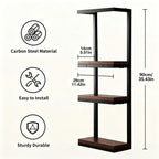 Estante de baño que ahorra espacio - Combo multifuncional de acero/madera, toallero de pared con soporte para artículos esenciales | Almacenamiento compacto para baños pequeños, apartamentos, residencias estudiantiles, toalleros