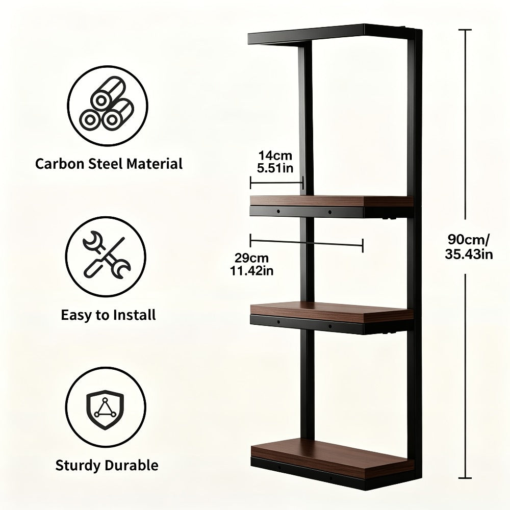 Estante de baño que ahorra espacio - Combo multifuncional de acero/madera, toallero de pared con soporte para artículos esenciales | Almacenamiento compacto para baños pequeños, apartamentos, residencias estudiantiles, toalleros