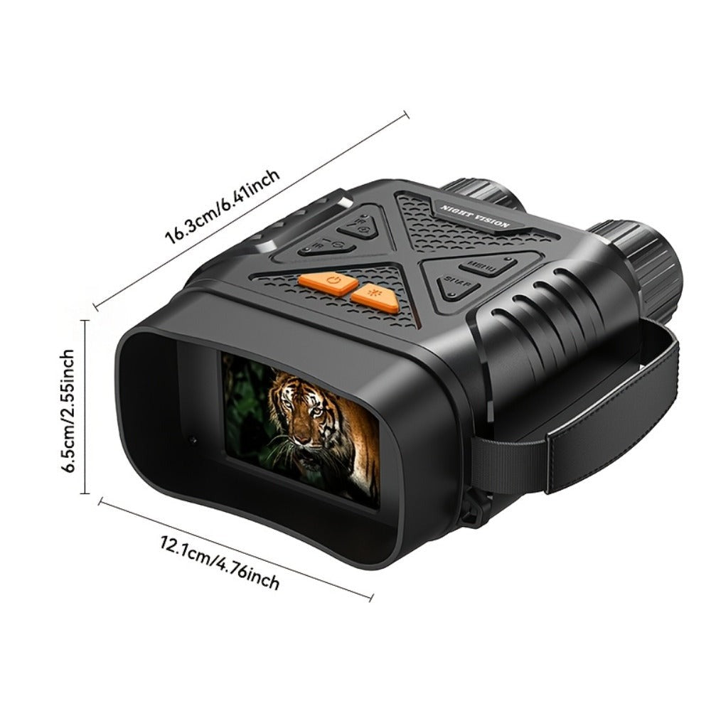 Binoculares de Visión Nocturna - Cámara con Zoom Digital 10X, Alcance de 800m, USB/Recargable, Pantalla Grande de 2.8", Binoculares HD Profesionales de Viaje de Aventura, Binoculares Portátiles Ligeros de Mano para Adultos - Ideales para Caza, Camping y V