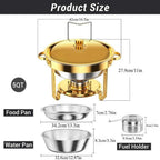 Enfriador de Alimentos de Acero Inoxidable Dorado 1/2/4/6, Contenedor de Catering para Buffet con Tapa para Boda/Banquete de Año Nuevo, Exclusivamente para Cocinar (exclusivamente para cocinar)