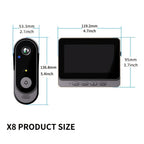 Timbre de video sin varillas con pantalla de 4.3 pulgadas, kit de cámara de seguridad para timbre sin varillas que incluye visión nocturna, intercomunicador bidireccional, grabación de imágenes y vídeo, almacenamiento ampliable con tarjeta SD, apto para v
