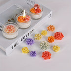 4 Piezas de Moldes de Silicona, Moldes 3D de Flores y Suculentas, Moldes para Velas DIY, Moldes en Forma de Flor de Cactus para Jabón Aromático, Cera y Resina