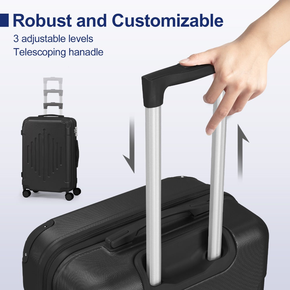 Maletas de Viaje 2 Piezas con Ruedas Giratorias, Ligero y Aprobado para Aerolíneas, Carcasa Dura ABS, Tamaño 12"+20", Set de Equipaje de Mano