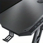 Mesa Gaming Mesa Gaming Escritorio Negro Tapa de Fibra de Carbono Mesa de Ordenador Gamer Mesa de PC Ergonómica con Agujero para Cables