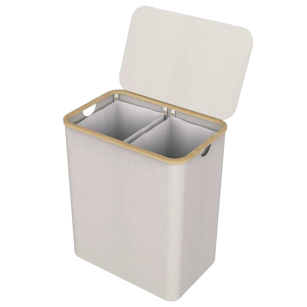 Cesto de Ropa Sucia con Tapa y Asas: 72L o 100 L,2 Clasificaciones, Plegable, Bolsa Interior a Maquina - Solucion Elegante y Pratica para la Lavandera en tu Dormitorio,Cubo Ropa Sucia