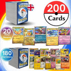 Cartas de Pokémon: Lote auténtico de 200 cartas de juego de Pokémon TCG en idioma inglés
