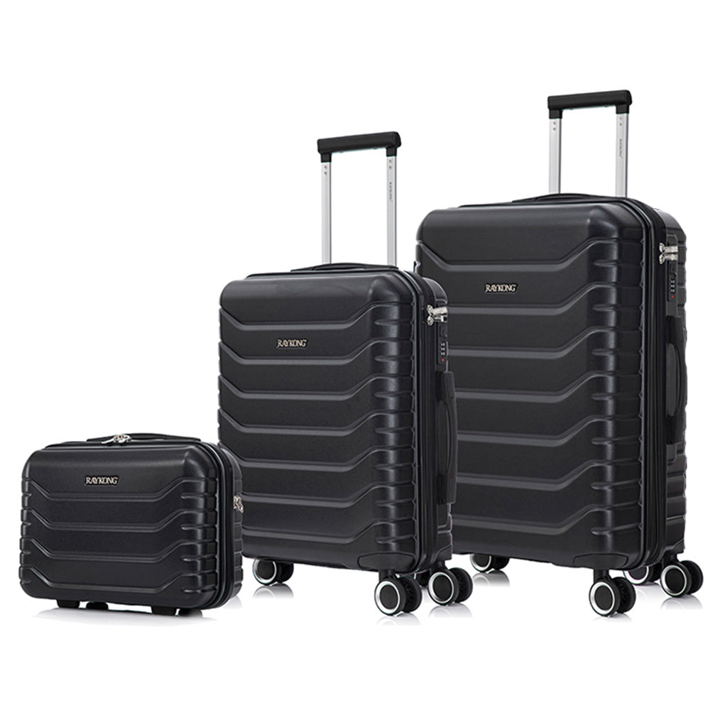 Juego de 3 Maletas 55x40x20cm ABS+Policarbonato | Maleta Mediana Expandible 66x45x27.50 - 30cm Extendido - 23kg | Neceser 29cm | Semirrígida trolley 4 ruedas giratorios a 360º cierre numérico - Negro/AzulMarino/RosaDorado/Turquesa/Menta/Verde/Amarillo/Ros