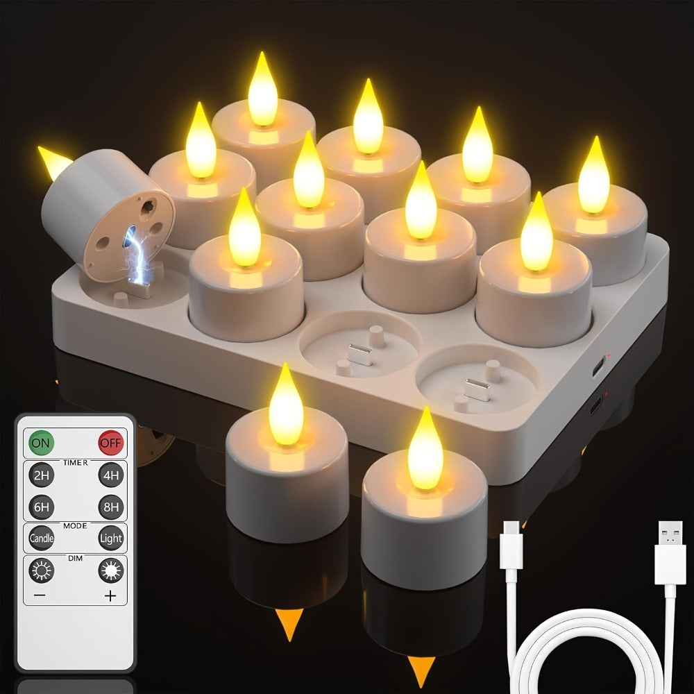 Velas de té LED sin llama con mando a distancia | Bodas, fiestas y decoración del hogar