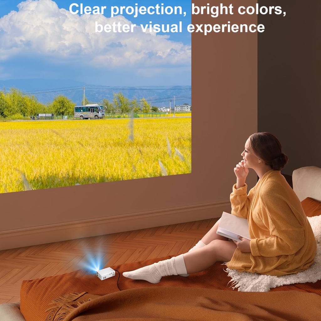 Proyector | Proyector de vídeo portátil mini ZRZTM con soporte Full HD 1080P, nativo 720P, pantalla LCD tipo Smart TV, compatible con