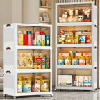 Locker infantil extragrande de 45 cm con puertas con ruedas - Taquilla plegable para dormitorio y guardería para guardar desorden, documentos, juguetes, bocadillos y cajones de plástico para almacenamiento, locker infantil multicapa