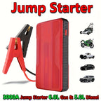 Arrancador de Coche - 12V 3000A Pico, Inicia 6.0L Gasolina/5.0L Diésel en 3s. Carga Rápida USB-C PD para Teléfonos/Portátiles. Linterna LED (SOS/Estroboscópica). Para Coches, SUV, Camiones, Motos, Barcos. Ideal para Viajes, Camping, Invierno, Baterías Mue
