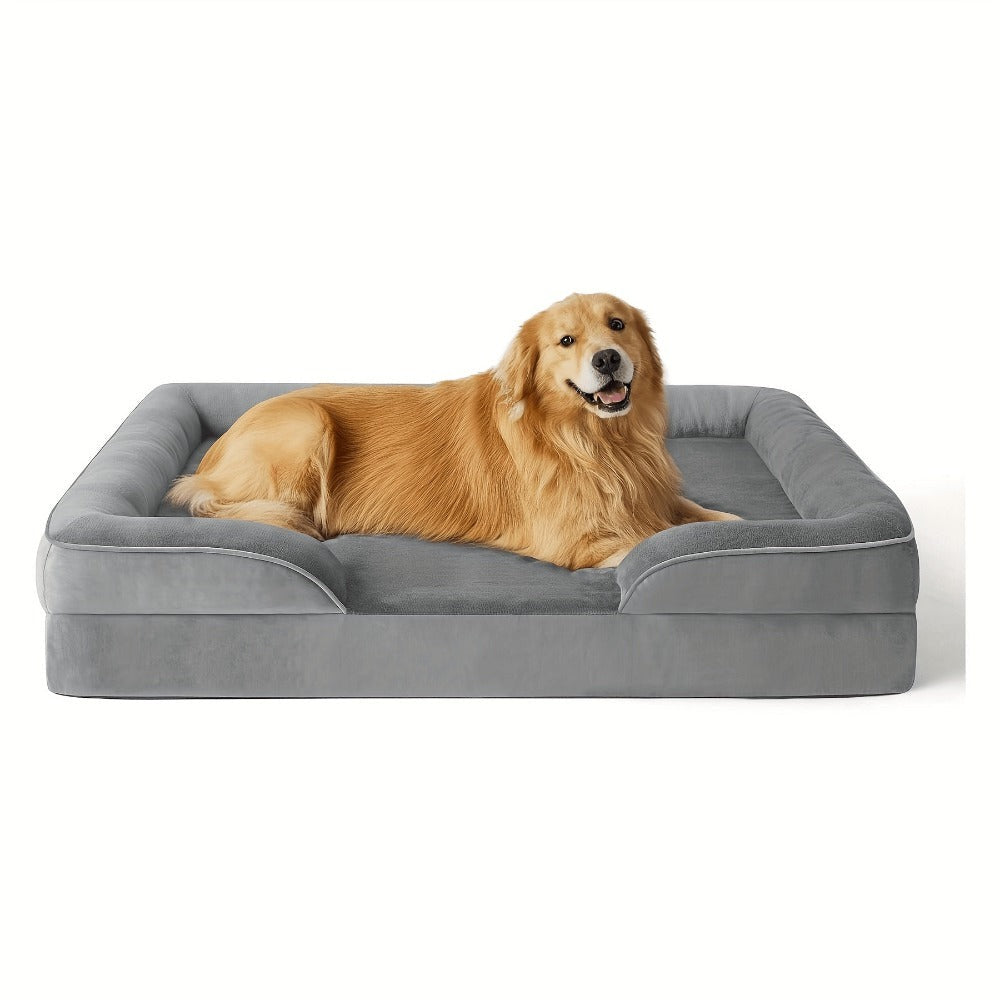 Cama Ortopédica para Perros con Espuma Viscoelástica | Soporte de Alta Densidad 65D | Acolchado de 10 cm de Grosor | Funda Removible Lavable a Máquina | Especial para Perros Medianos, Grandes y Senior