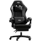 Silla de Juegos Furnishia con Reposapiés, Silla de Computadora Ajustable en Altura con Soporte Lumbar y Reposacabezas para Adultos, Silla de Oficina Giratoria 360 Grados para Oficina, Dormitorio, Estación de Trabajo Robusta