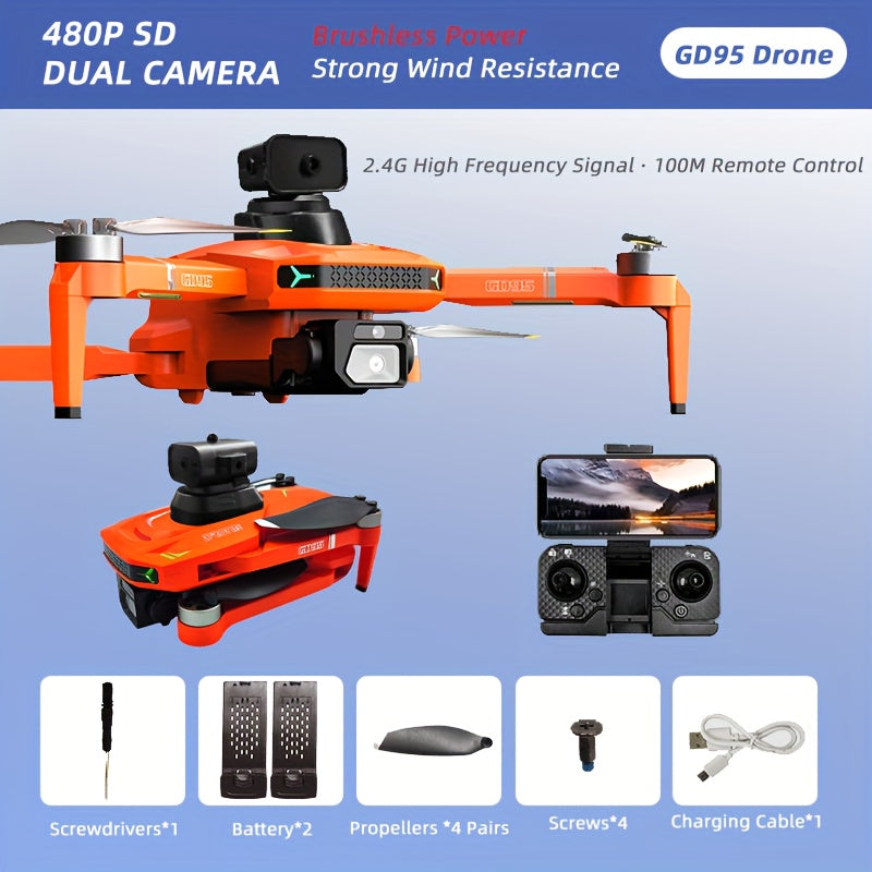[ GD95 Dron Aéreo Profesional ] Diseño Plegable, Batería Dual de Larga Duración, Doble Cámara para Grabación, Mantenimiento de Altura y Giro de 360°, Ideal como Regalo de Navidad/Halloween o Cumpleaños para Novio