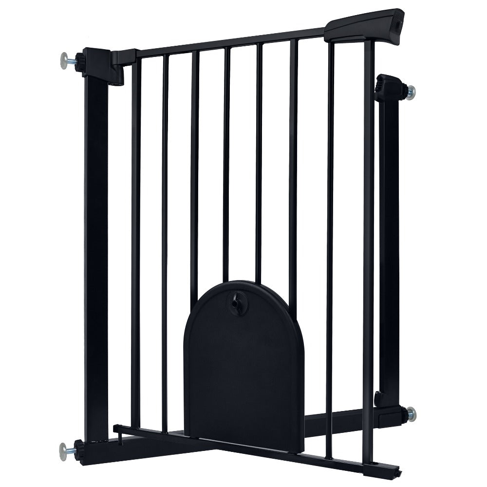 Puerta de seguridad para escaleras y puerta para animales, puerta de seguridad N Stop sin taladrar con rejilla de metal
