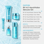 QUIYUM AquaVitalize Set de Cuidado Facial para Mujeres - Dos Juegos de 10 Piezas, Rutina Hidratante y Nutritiva de Día y Noche, con Vitamina C, Glicerina, etc. - Adecuado para Piel Seca, Normal y Mixta - Hipoaergénico - Regalo Perfecto