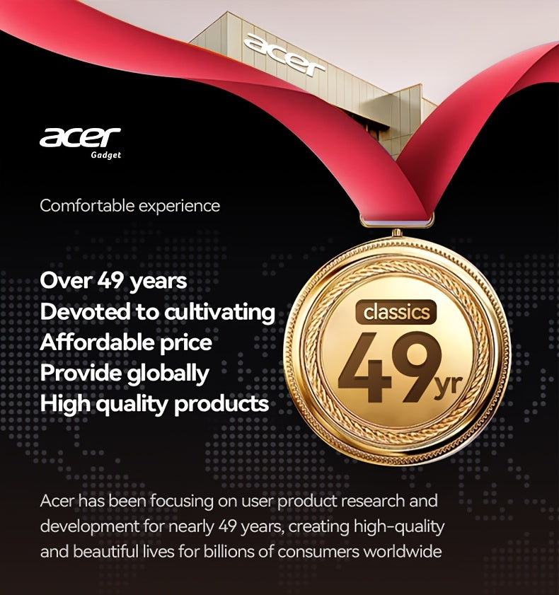 Auriculares Bluetooth Acer con gancho deportivo, sonido HiFi y baja latencia